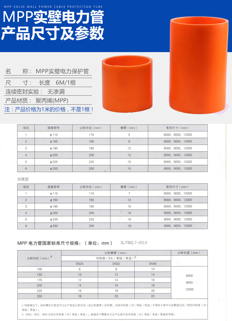 河北mpp电力管生产厂家非开挖过道拉管mpp电缆护套管